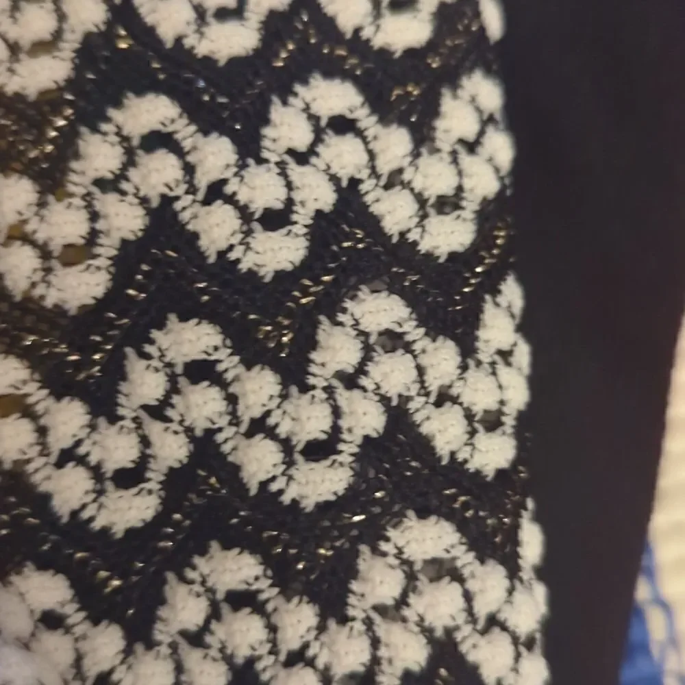 Vintage‎ black and white textured zig zag jacket